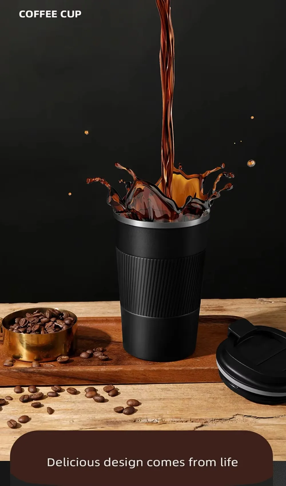 Stainless Steel Coffee Cup Double Layer Vacuum Insulation Cup Outdoor Portable Car Water Cups Fashion Mug Water Bottle