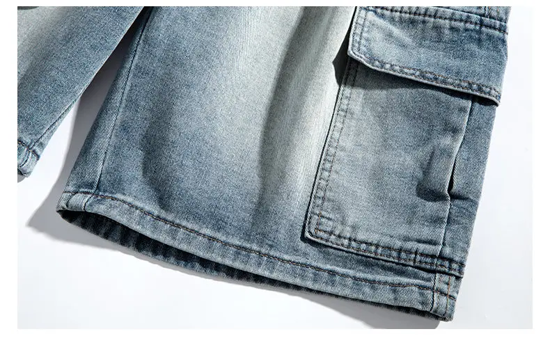 New Men's Denim Shorts Summer Breathable Cotton Blend Casual 5-Point Trousers Minimalist Style Streetwear Urban Fashion Trousers
