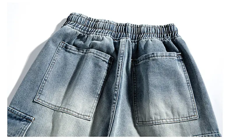 New Men's Denim Shorts Summer Breathable Cotton Blend Casual 5-Point Trousers Minimalist Style Streetwear Urban Fashion Trousers