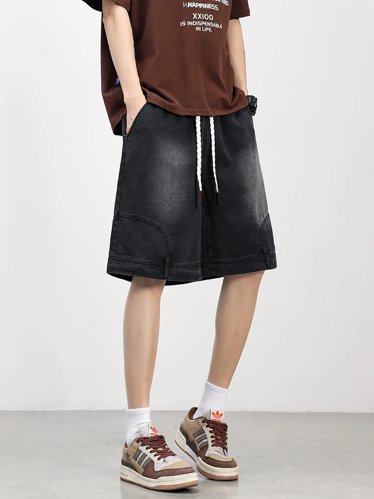 Summer Men's Denim Shorts Lightweight and Cool Lyocell Jeans Shorts Big Size 8XL Baggy Cargo Shorts
