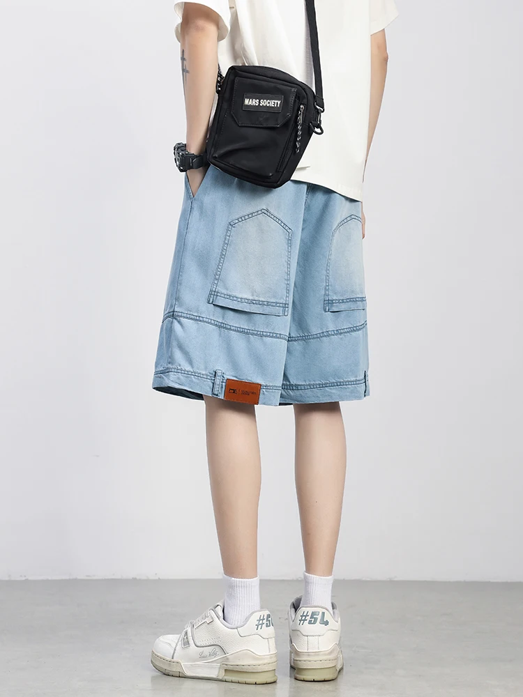 Summer Men's Denim Shorts Lightweight and Cool Lyocell Jeans Shorts Big Size 8XL Baggy Cargo Shorts