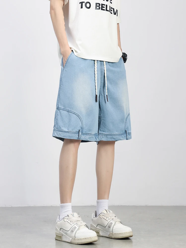 Summer Men's Denim Shorts Lightweight and Cool Lyocell Jeans Shorts Big Size 8XL Baggy Cargo Shorts