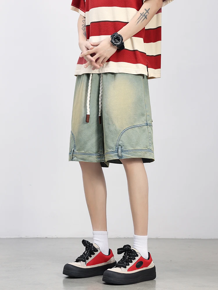 Summer Men's Denim Shorts Lightweight and Cool Lyocell Jeans Shorts Big Size 8XL Baggy Cargo Shorts