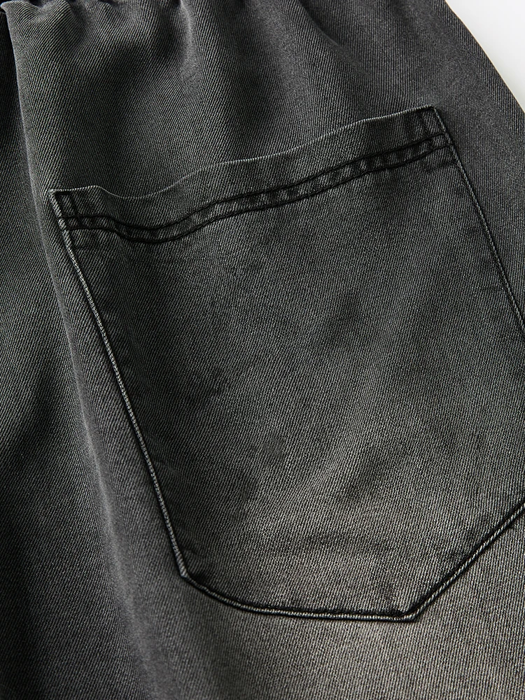 Summer Lyocell Denim Shorts Men Lightweight Baggy Jeans Shorts Big Size 8XL 7XL 6XL Wide Leg Straight Denim Short Pants